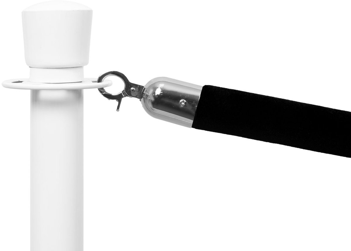   | Afzetkoord Velours Luxe | Chroom - Zwart